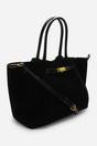 Black Where's That From Black 'Dove' Suede Handheld Tote Bag, Image 1 of 6