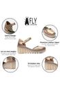 Gold Womens Durable Wedge Sandals-BISO305FLY, Image 3 of 5