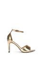 Gold Stiletto Heel Open Toe Sandals With Ankle Strap, Image 1 of 6