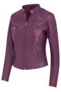 Purple Slim-Fit Leather Biker Jacket-Maldon, Image 2 of 5