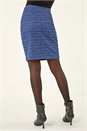 Blue Front Pocket Textured Skirt, Image 4 of 5