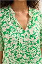 Green Petite Floral Tie Front Top, Image 4 of 4