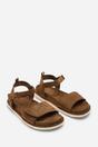 Khaki Where's That From Khaki Corfu Velcro Double Strap Footbed Sandals, Image 4 of 6