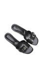 Black XY LONDON Black 'Romee' Slip On Low Kitten Heel Mule Sandals, Image 6 of 6