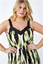 Lime Curve Contrast Print Stretch Midi Dress, Image 4 of 5