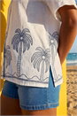 White Dusk Palm Embroidered Shirt, Image 4 of 4
