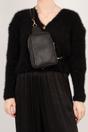Black Italian Leather Crossbody Sling Bag, Image 3 of 3