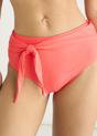 Orange Gini London Orange Tie Front High Waist Bikini Bottom, Image 3 of 4