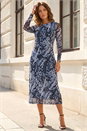 Grey Petite Abstract Mesh Dress, Image 2 of 4