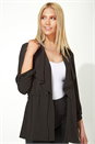 Black Waterfall Drawstring Waist Jacket, Image 4 of 5