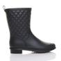 Black Waterproof Wellingtons Quilted Ankle Boots Wellies, Image 5 of 6