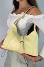 Yellow Structured Shoulder Bag With Top Handle, Image 3 of 4
