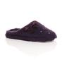 Purple Fleece Diamante Mules Slippers, Image 1 of 5