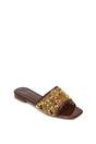 Brown XY LONDON Brown 'Ziva' Embroidered Sequin Slip On Slider Sandals, Image 2 of 6