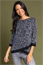 Silver Shimmer Animal Print Asymmetric Top, Image 1 of 4