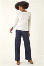 Ivory  Plain Soft Crew Neck Jumper, Image 2 of 5