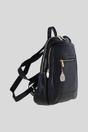 Black Real Leather Backpack with Multiple Pockets and Gold-Tone Hardware, Image 4 of 4