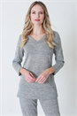 Grey Julianna V-Neck Lounge Top, Image 2 of 5