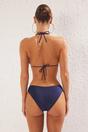 Navy WOVCOR Navy Triangle Bikini Set with Multi Strap Detail, Image 5 of 5