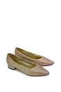 Gold XY LONDON Gold 'Karen' Pointed Toe Wedding Shoes Low Heel Bridal Heels, Image 5 of 5