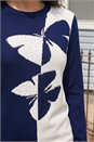 Navy  Butterfly Sparkle Mix Jumper, Image 4 of 4