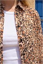 Tan Animal Print Relaxed Blouse, Image 4 of 4