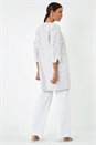 Ivory  Lace Longline Formal Jacket, Image 3 of 6