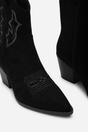 Black Seraphina Cowboy Boots Ankle Length Western Block Heel, Image 3 of 5