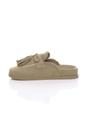 Beige AJVANI Beige Flat Tassel Moccasin Mules Sandals Sliders, Image 3 of 4