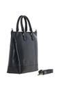 Black Large Real Leather Shopper Bag, Image 4 of 4