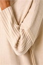 Beige Cable Knit Roll Neck Poncho Jumper, Image 5 of 5