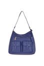 Blue Real Leather Medium Shoulder Bag, Image 1 of 5