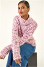 Pink Speckled Soft Fluffy Knit Jumper, Image 1 of 5