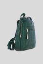 Green Real Leather Backpack with Multiple Pockets and Gold-Tone Hardware, Image 4 of 4