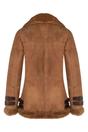 Brown Womens Sheepskin Biker Jacket - Alamar, Image 3 of 4