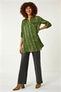 Khaki Animal Print Collared Shirt, Image 2 of 5