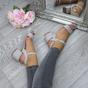 Grey AJVANI Grey Mid Block Heel Strappy Sandals, Image 5 of 6