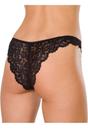 Black 3 Pack Floral Lace Thongs, Image 2 of 3