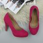 Fuchsia AJVANI Fuchsia Mid High Heel Court Shoes, Image 4 of 6