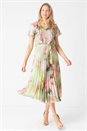 Green Julianna Frill Bodice Chiffon Dress, Image 1 of 4