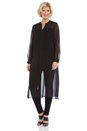 Black Longline Chiffon Blouse, Image 3 of 7