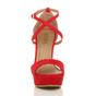 Red AJVANI Red High Heel Crossed Straps Platform Sandals, Image 6 of 6