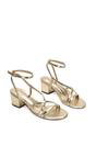 Gold 'Maria' Ankle Strap Low Block Heel Strappy Sandals, Image 5 of 5