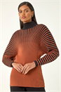 ORANGE Colour Block Stripe Knit Jumper, Image 4 of 5