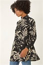 Black Floral High Neck Swing Top, Image 1 of 5