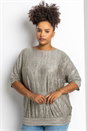 Gold Curve Shimmer Pleated Blouson Top, Image 1 of 5