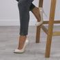Natural High Heel Peep Toe Patent Court Shoes, Image 5 of 8
