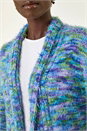 Blue Multi Fluffy Eyelash Knit Cardigan, Image 5 of 5