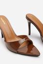 Brown 'Tasha'  Open Toe Stiletto Mules, Image 5 of 6