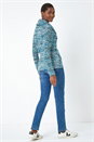 Turquoise Cowl Neck Tape Yarn Jumper, Image 3 of 5